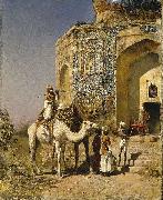 Edwin Lord Weeks The Old Blue-Tiled Mosque Outside of Delhi, India oil painting on canvas